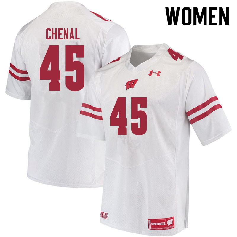 Women #45 Leo Chenal Wisconsin Badgers College Football Jerseys Sale-White